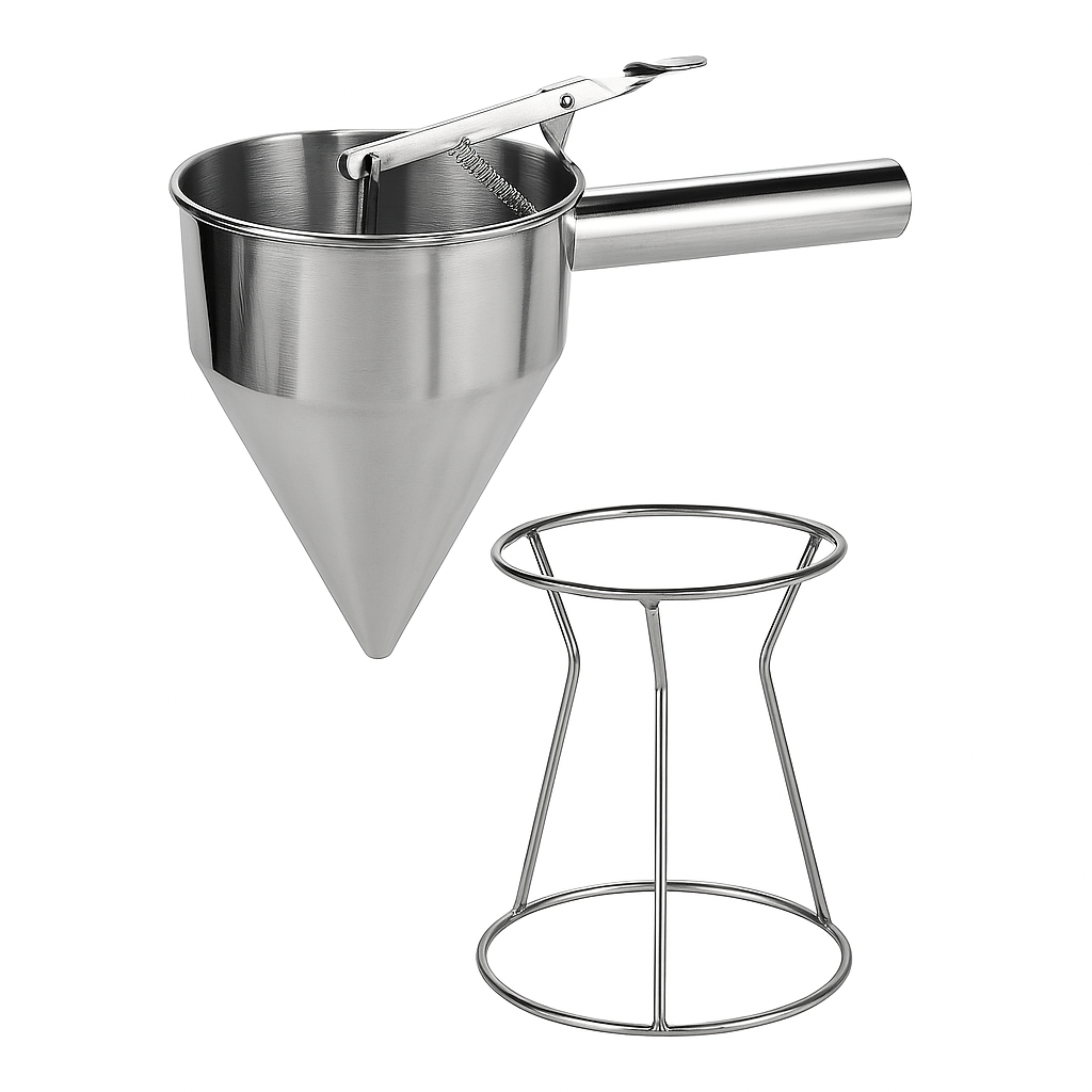 Stainless Steel Wax Pouring Funnel with Stand – 1200 ml Capacity – Precision Dispensing Tool by The Remedial Store